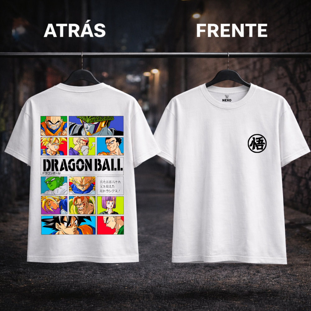 Camiseta NEXO Dragon Ball Collage – Blanco
