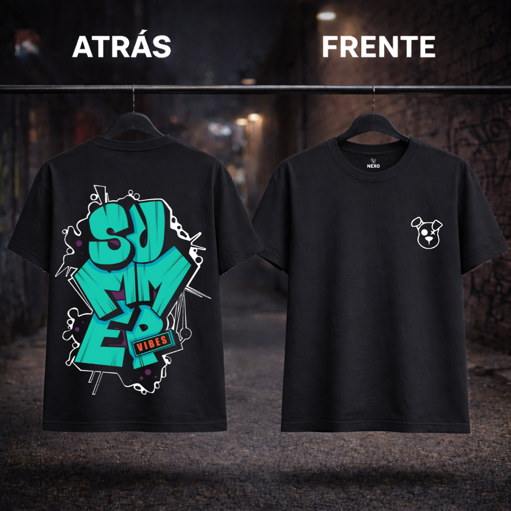 Camiseta NEXO Summer Vibes – Negro