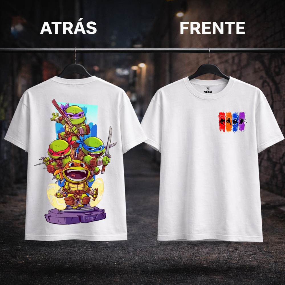Camiseta NEXO Turtle Squad – Blanco